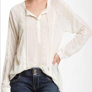 Democracy Boho embroidered peasant top